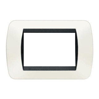 Bticino Living International plate 3 modules white L4803PB