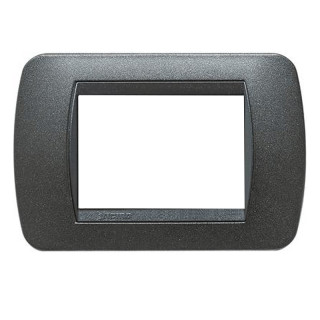 Bticino Living International Plaque 3 modules graphite noir L4803GFN