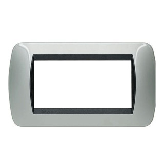 Bticino Living International plaque 4 modules aluminium L4804AL