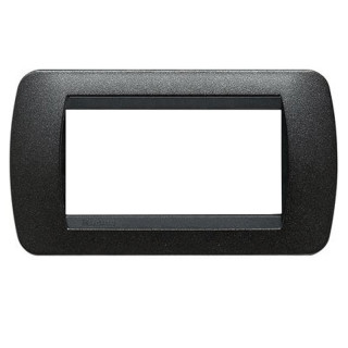 Bticino Living International plate 4 modules graphite black L4804GFN