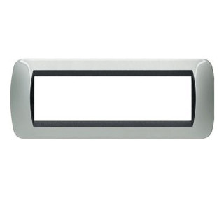 Bticino Living International plaque 7 modules aluminium L4807AL