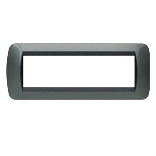 Bticino Living International plaque 7 modules acier foncé L4807AC