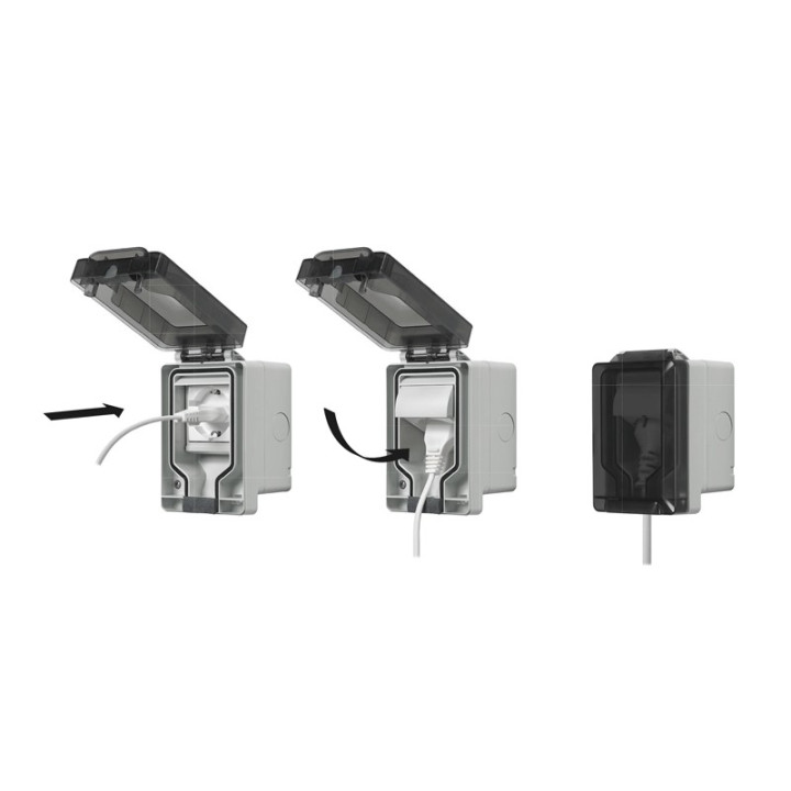 Vimar watertight housing IP66 with plug inserted 2 Modules 14962