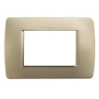 Bticino Luna plate 3 modules yellow metal C4803GM