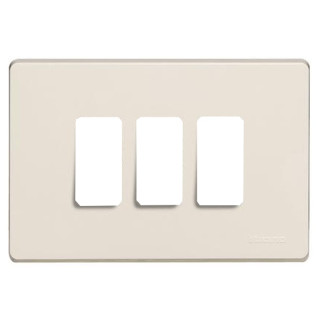 Plaque pour interrupteurs Bticino Magic 3 places résine ivoire TIC503/3/R
