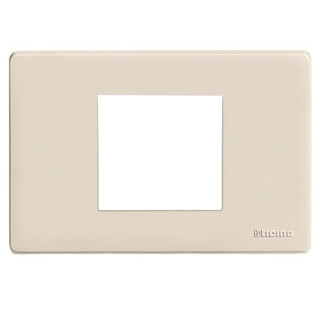Placa de resina Bticino Magic 2 puestos centrados marfil 503/23A/R