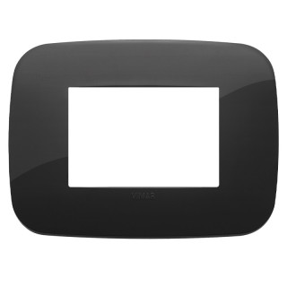 Plaque Vimar Arke 3 modules rond noir 19683.81