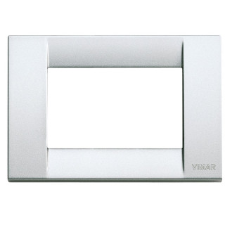 Vimar Idea placa metálica clásica 3 módulos plata metálico 16733.21