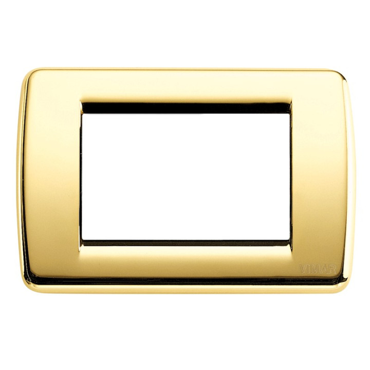 Vimar Idea Rondò plate 3 modules polished gold 16753.32
