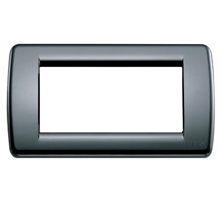 Vimar Idea Rondò placa 4 módulos negro 16764.16