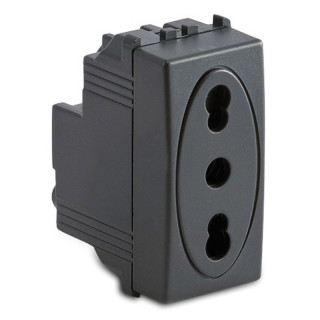 Presa Bipasso bivalente Master Modo 2P+T 16A Grigio 31159
