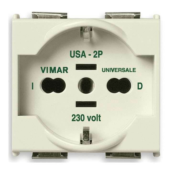 Vimar 8000 2X16A+E Universal Scuko socket 08410