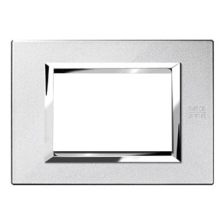 Urmet Simon Nea placa 3 módulos color plata mercurio 13903.AM