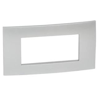 Legrand placa Vela cuadrada gris metálico 4 módulos 685747