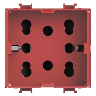 4Box SIDE Schuko socket for Bticino Matix series Red 2 modules 4B.AMR.H21