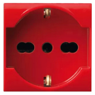 Prise Schuko contourner rouge Ave de la VIE 2 modules 442090/15TSR