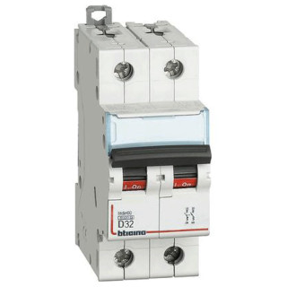 Circuit breaker, Bticino 2P 32A 6 ka Type D 2 Modules