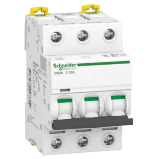 Interruttore Magnetotermico 3P 10A 6KA C 3 moduli  A9F79310