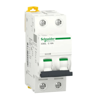 Interruptor de circuito-Schneider 2P 16A 15KA C 2 módulos A9F94216