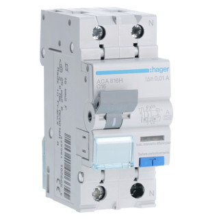 Hager Fehlerstrom-Schutzschalter 1P+N 16A 4,5kA 10mA C A
