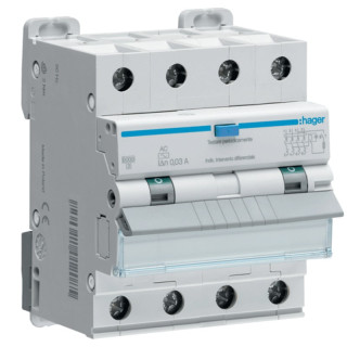 Magnetotermico Differenziale Hager 4P 16A 6kA 300mA C AC 4M