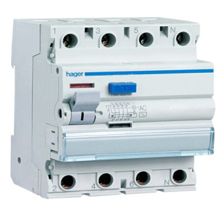 Hager 4P 25A 300MA AC disjoncteur à courant résiduel 4 modules CFC425H