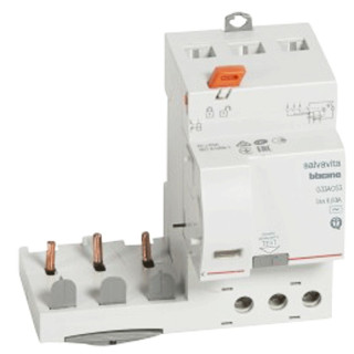 Bticino interruptor diferencial 4P A 63A 500mA 3 módulos G45A63