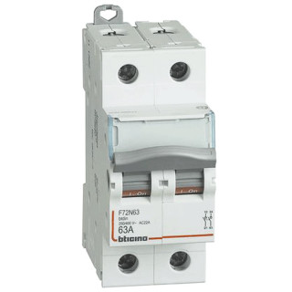 Bticino 2P 63A interruptor seccionador de 2 módulos F72N63