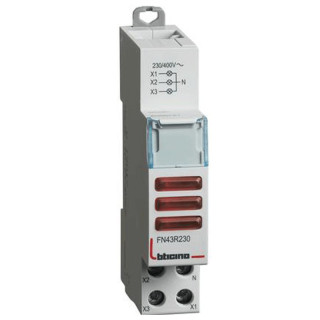 Bticino indicator light with 3 red leds 230-400Vac 1 module FN43R230