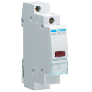 Hager indicator unit DIN 1 module 230V Red SVN122