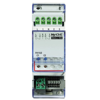 Attuatore Bticino 2 canali indipendenti 2 moduli DIN F411U2