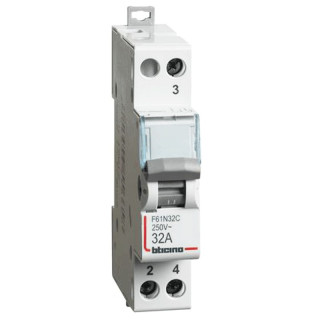 Interruptor bticino con cero central 1NO 32A F61N32C