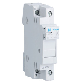 Sectional fuse holder Hager 32A 1+N 10,3X38 1 Module L50600
