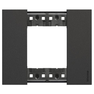 Plaque Bticino Living Now 2 modules couleur noir KA4802KG