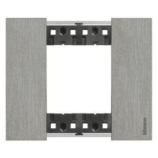Placca Bticino Living Now 2 Moduli colore Acciaio KA4802ZG