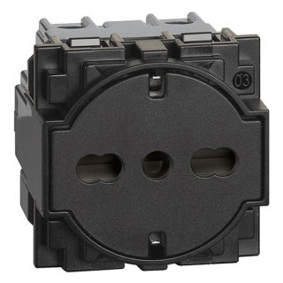 Bticino Living Now Schuko socket FLAT 10/16A Black KG4140A16F