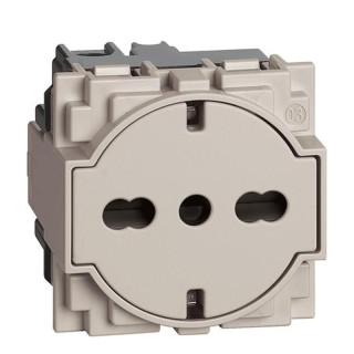Bticino Living Now FLAT 16A Schuko socket sand colour KM4140A16F
