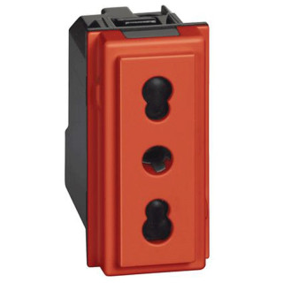 Prise de Dérivation Bticino Living Now 2P+T 10/16A rouge KR4180