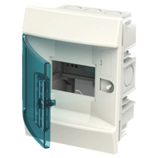 ABB Flush-mounted switchboard 4 modules IP40 door blue petrol White