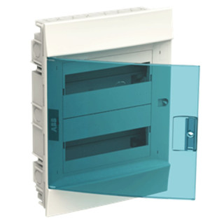 ABB Flush-mounted switchboard 24 IP40 modules blue petrol door White