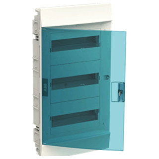 Switchboard ABB 36 modules IP40 door blue petrol white 3 rows