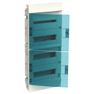 Switchboard ABB 48 modules IP40 door blue petrol white 4 rows