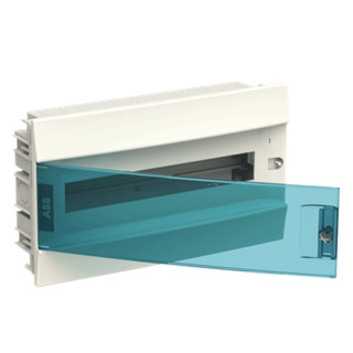 ABB Flush-mounted switchboard 18 modules IP40 door blue petrol White