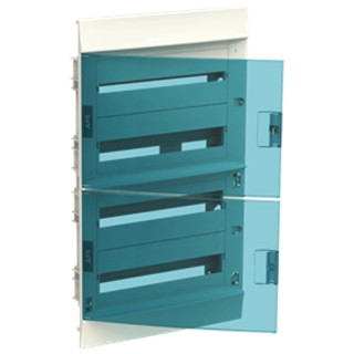 Switchboard ABB 72 IP40 modules IP40 door blue petrol White