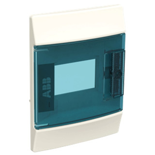 Tableau d'encastrement ABB 4 modules IP41 porte bleue petrol 41F04X12