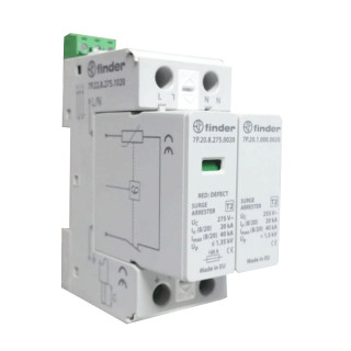 Finder Überspannungs-Ableiter SPD 2P 40kA 7P.22.8.275.1020