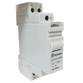 Relé de impulsos bipolar Finder con toma DIN 12V 20.22.8.012