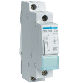 Hager step relay 16A 230V 1NA DIN connection 1 module EPN510