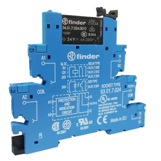 Módulo de interfaz Relé electromagnético Finder 6A 24V DC 385170240050