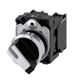 Illuminated Siemens selector switch 22 mm white 2 Positions 3SU11502BF601MA0